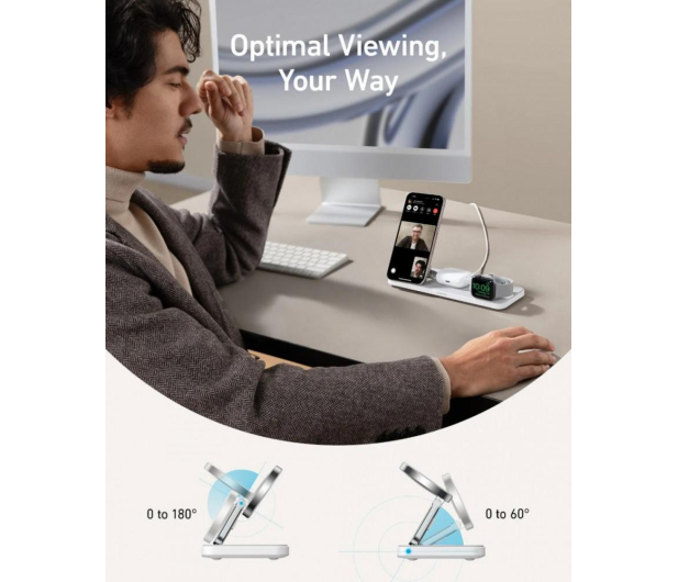 Anker MagGo Wireless Charging Station Qi 2.0 15W Pad 3-in-1 biała - 1274267 - zdjęcie 3